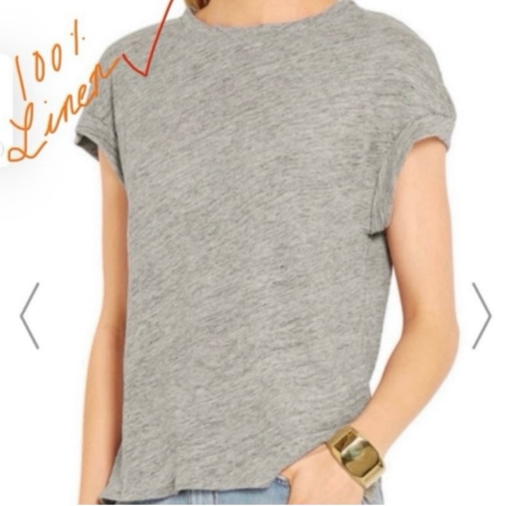 Frame Denim - Le Muscle Linen T-Shirt - Size Small Grey net-a-porter - Excellent